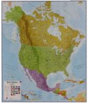 Planisfero 096-America nord cartas murale politica cm 140x100